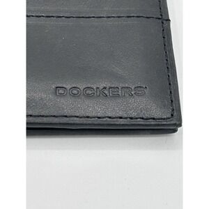 Dockers Black Genuine Leather Men's Wallet Bi-Fold  Full Grain Unused